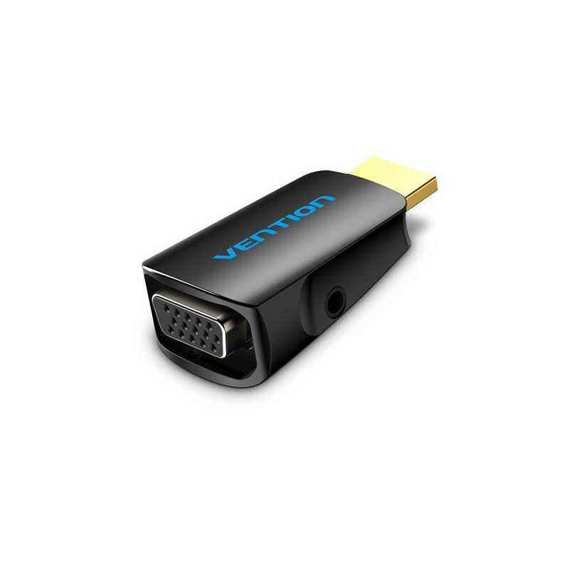 Convertor video Vention- HDMI(T) la VGAM) si Jack 3.5mmM)- rezolutie maxima 1080p la 60 Hz- conectori auriti- invelis ABS- negru