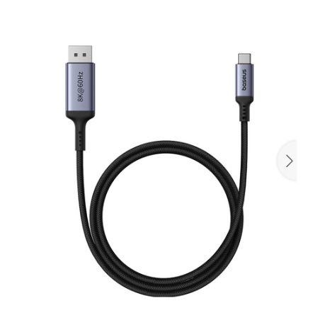 CABLU video Baseus- USB Type-CT) la DisplayPortT)- 2m- rezolutie maxima 8K UHD la 60 Hz- negru B0063370D111-01timbru verde 0.18