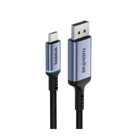 CABLU video Baseus- USB Type-CT) la DisplayPortT)- 2m- rezolutie maxima 8K UHD la 60 Hz- negru B0063370D111-01timbru verde 0.18