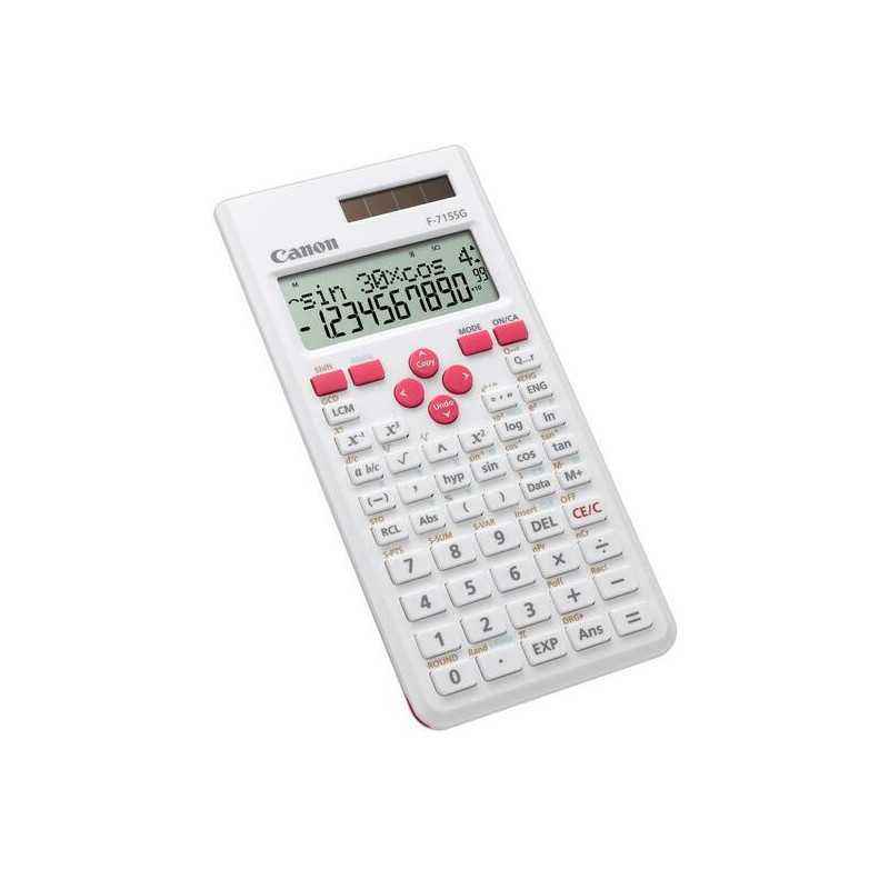 Calculator birou Canon F715SGWH- 16 digiti- display LCD 2 linii- alimentare solara si baterie- 250 functii- culoare: White - Red