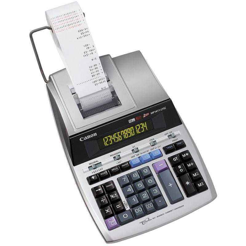 Calculator de birou CANON- MP-1411LTSC- ecran 14 digiti- Ribon- functie business- tax si conversie moneda- gri- BE2497B001AAtimb