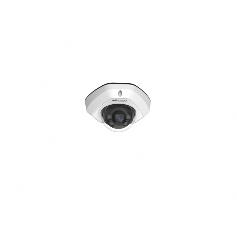 CAMERA IP Milesight- mini dome pt. exterior- dist. IR 30 m- tip lentila fixa 2.8 mm- 8 Mpx- microfon- PoE- carcasa metal- slot