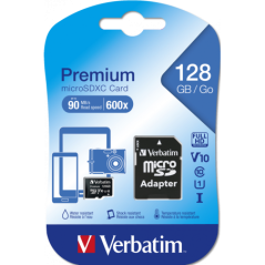 MEMORIE SD CARD VERBATIM 128GB CLASA 10 ADAPTOR INCLUS 44085TIMBRU VERDE 0.03 LEI)