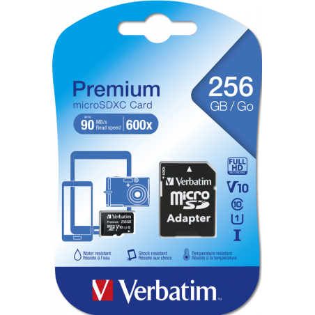 MEMORIE SD CARD VERBATIM 256GB CLASA 10 ADAPTOR INCLUS 44087TIMBRU VERDE 0.03 LEI)