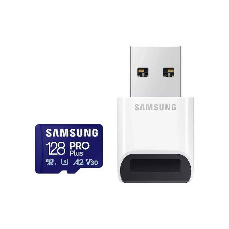 Card memorie Samsung microSD PRO Plus MB-MD128SB/WW 128GB reader MB-MD128SB/WWtimbru verde 0.03 lei)