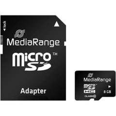 MediaRange Micro SDHC 8GB Class 10 with SD adapter- MR957timbru verde 0.03 lei)