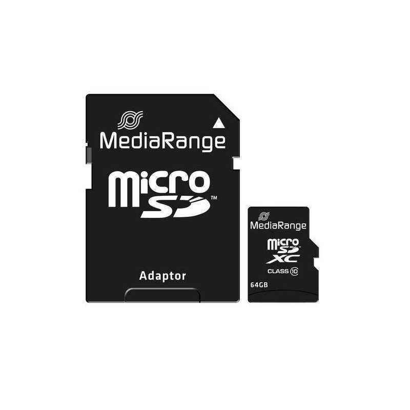 MediaRange Micro SDHC 64GB Class 10 with SD adapter MR955timbru verde 0.03 lei)