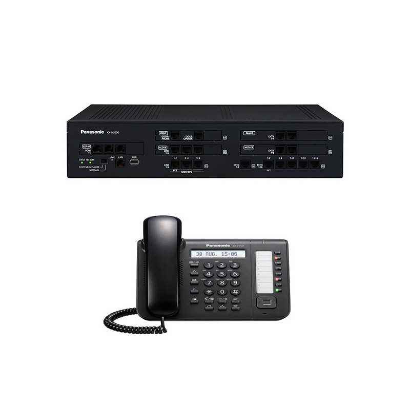 Centrala Telefonica Panasonic KX-NS500NE 6/2/16) hibrid- IP si telefon digital KX-DT521 pack.1-NStimbru verde 4.0 lei)