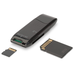 DIGITUS USB 2.0 SD/Micro SD Cardreader for SD SDHC/SDXC and TF Micro-SD cards DA-70310-3 timbru verde 0.03 lei)