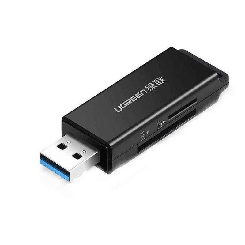 CARD READER extern Ugreen- CM104 interfata USB 3.0- citeste/scrie: SD- microSD viteza pana la 480Mbps- suporta carduri maxim 2