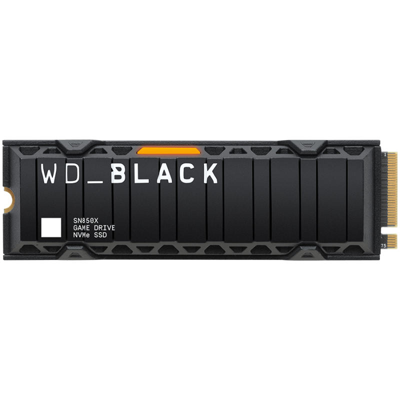SSD WD Black SN850X HeatSink 2TB M.2 2280 PCIe Gen4 x4 NVMe- Read/Write: 7300/6600 MBps- IOPS 1200K/1100K- TBW: 1200- WDS200T2XH