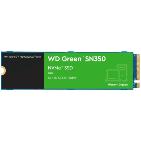 SSD WD Green SN350 500GB M.2 2280 PCIe Gen3 x4 NVMe TLC- Read/Write: 2400/1500 MBps- IOPS 250K/170K- TBW: 60 WDS500G2G0C