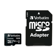 MEMORIE SD CARD VERBATIM 16GB CLASA 10 ADAPTOR INCLUS 44082TIMBRU VERDE 0.03 LEI)