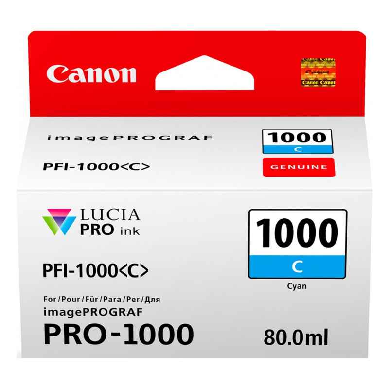 Cartus Cerneala Original Canon Cyan- PFI-1000C- pentru IPF PRO-1000- -timbru verde 0.15 lei)- 0547C001AA