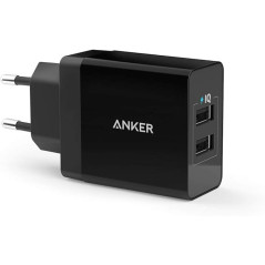 INCARCATOR retea Anker 24W- PowerIQ- 2 x USB- 2A- negru- A2021L11timbru verde 0.18 lei) - 0848061019612