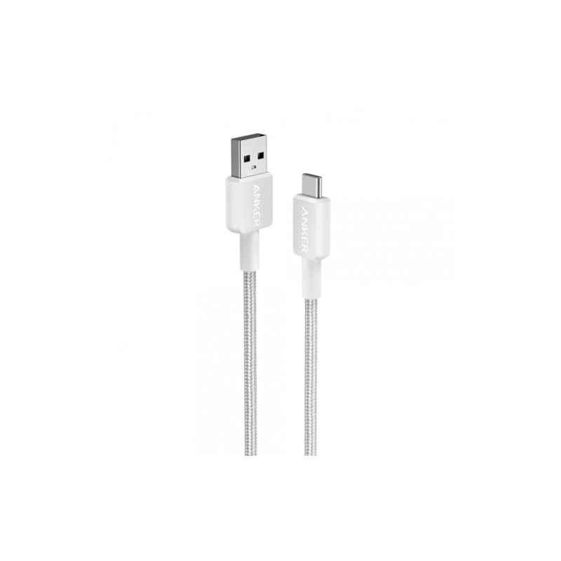 Cablu alimentare si date Anker- USB-AT) la USB Type-CT)- 0.9m rata transfer 480 Mbps- invelis nylon- braided- alb- A81H5G21timbr