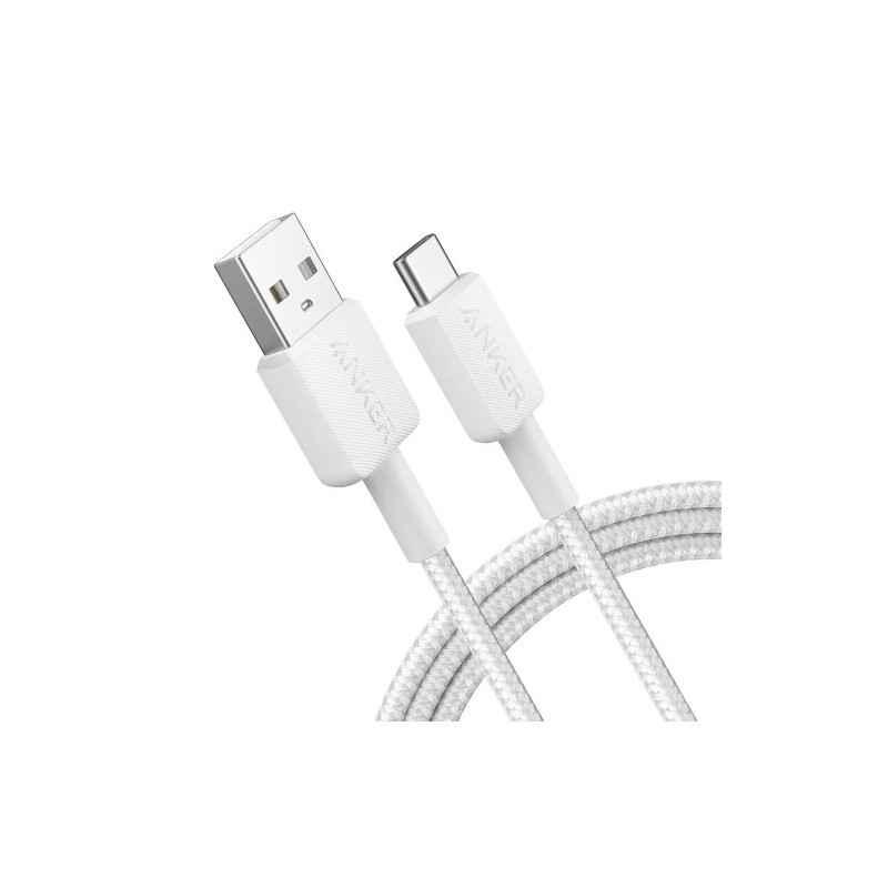 Cablu alimentare si date Anker- USB-AT) la USB Type-CT)- 1.8m rata transfer 480 Mbps- invelis nylon- braided- alb- A81H6G21timbr