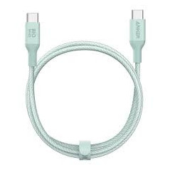 Cablu alimentare si date Anker- USB Type-CT) la USB Type-CT)- 1.8m 140W- invelis nylon bio- verde- A80F6H61timbru verde 0.03 lei