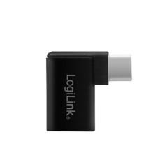 ADAPTOR LOGILINK- pt. smartphone- USB 3.2 Type-CT) la USB 2.0M)- USB-C 90 grade- pana la 5V / 3A 15W- negru- AU0055timbru verde