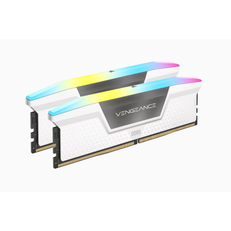 DDR Corsair - gaming Vengeance RGB- DDR5- 32GB2x16GB)- DDR5 6000- C36- 1.35V- Intel XMP- rev D- Alb CMH32GX5M2D6000C36W
