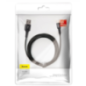 CABLU alimentare si date Baseus Halo- Fast Charging Data Cable pt. smartphone- USB la USB Type-C 3A- brodat- LED- 1m- negru CATG