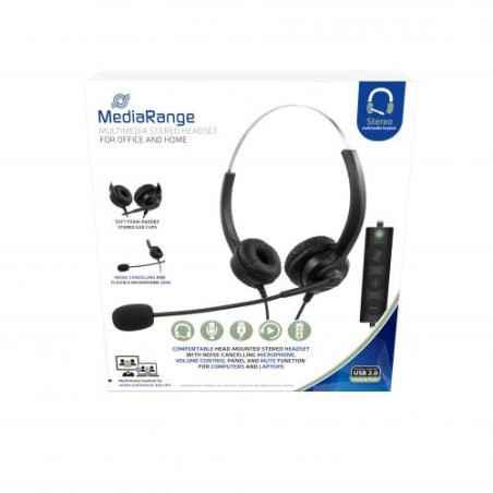 MediaRange Corded stereo USB headset with microphone and control panel MROS304timbru verde 0.8 lei)