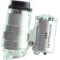 Lupa miniatura tip microscop iluminare cu 2 LED-uri, factor de marire 40 X