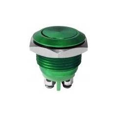 Intrerupator, metalic antivandalism verde - 22x22 mm