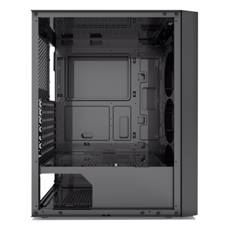 CARCASA PCCOOLER- Middle Tower- ATX- fara sursa- sticla securizata- 3 ventilatoare incluse- iluminare ARGB- negru- USB 3.2 gen 1