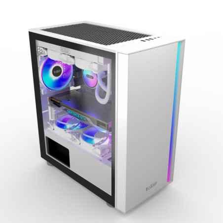 CARCASA PCCOOLER- Middle Tower- mATX- ITX- fara sursa- sticla securizata- 1 ventilator inclus ARGB- alb- USB 3.2 gen 1 x 1- USB
