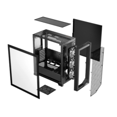 CARCASA PCCooler C3 D510- middle tower- gaming- fara sursa- suporta 8xfan- - PSU shroud- USB 3.1 gen 1 x 2- audio- mic- 7 slotur
