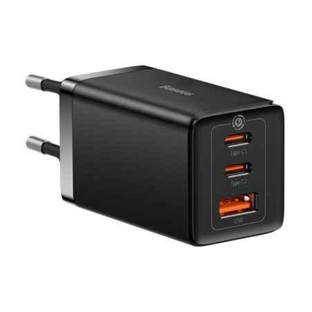INCARCATOR RETEA Baseus GaN5 PRO- Quick Charge 65W- 2 x USB Type-C Output 5V/3A- 1 x USB- include cablu USB Type-C la USB Type-C