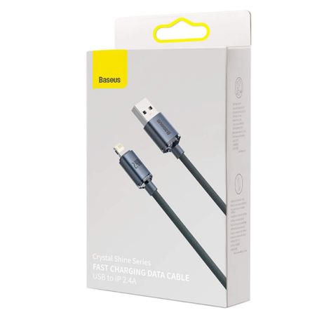 CABLU alimentare si date Baseus Crystal Shine- Fast Charging Data Cable pt. smartphone- USB la Lightning Iphone 2.4A- 2m- negru