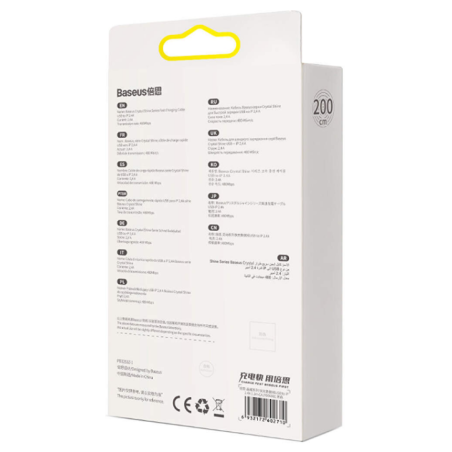 CABLU alimentare si date Baseus Crystal Shine- Fast Charging Data Cable pt. smartphone- USB la Lightning Iphone 2.4A- 2m- negru