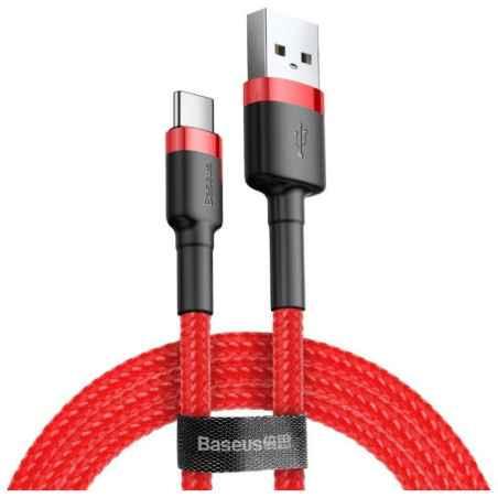 CABLU alimentare si date Baseus Cafule- Fast Charging Data Cable pt. smartphone- USB la USB Type-C 3A- 1m- rosu CATKLF-B09timbru