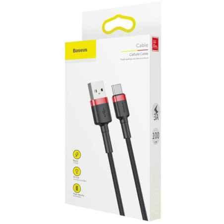 CABLU alimentare si date Baseus Cafule- Fast Charging Data Cable pt. smartphone- USB la USB Type-C 3A- 1m- rosu negru CATKLF-B9