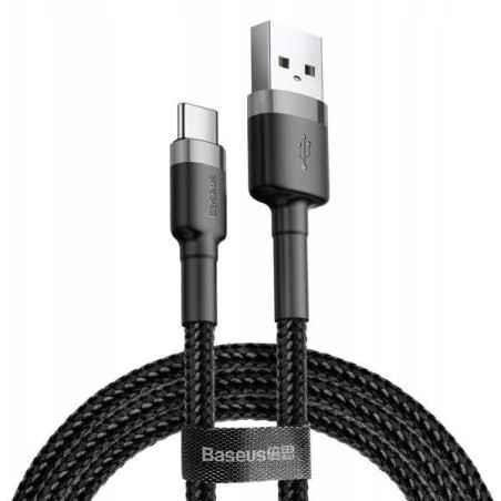 CABLU alimentare si date Baseus Cafule- Fast Charging Data Cable pt. smartphone- USB la USB Type-C 3A- 1m- gri negru CATKLF-BG1
