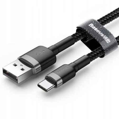 CABLU alimentare si date Baseus Cafule- Fast Charging Data Cable pt. smartphone- USB la USB Type-C 2A- 2m- gri negru CATKLF-CG1
