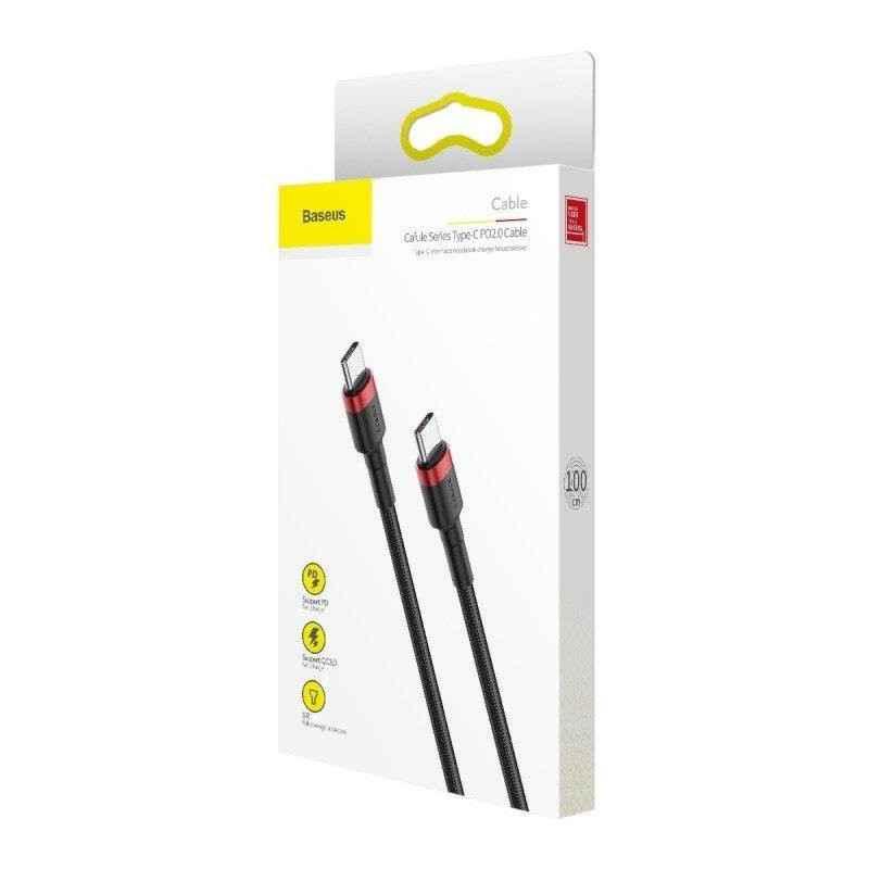 CABLU alimentare si date Baseus Cafule- Fast Charging Data Cable pt. smartphone- USB Type-C la USB Type-C 3A / 60W- 1m- rosu ne
