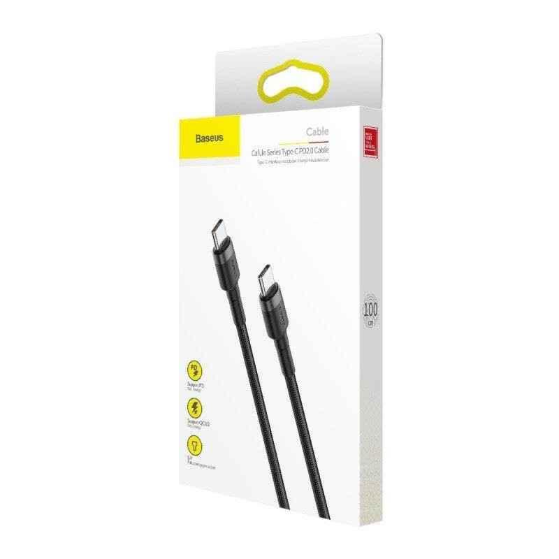 CABLU alimentare si date Baseus Cafule- Fast Charging Data Cable pt. smartphone- USB Type-C la USB Type-C 3A / 60W- 1m- gri neg