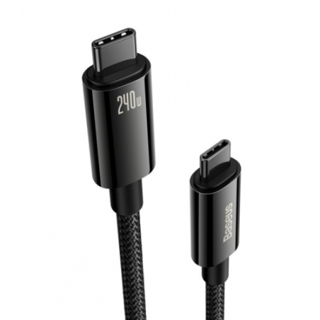 CABLU alimentare si date Baseus Tungsten Gold- Fast Charging Data Cable pt. smartphone- USB Type-C la USB Type-C 240W- braided-