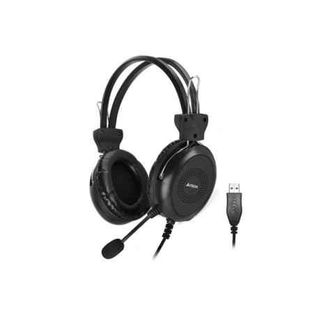 CASTI A4tech- cu fir- standard- utilizare multimedia- microfon pe brat- conectare prin USB 2.0- negru- HU-30-timbru verde 0.8 le