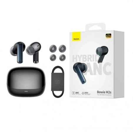 CASTI Baseus Bowie M2S- pt smartphone- wireless TWS- bluetooth 5.3- microfon pe casca- negru NGTW350101timbru verde 0.18 lei) -
