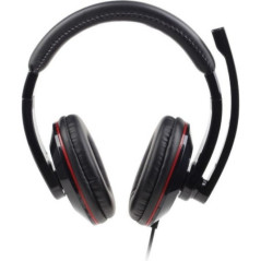 CASTI Gembird- cu fir- standard- utilizare multimedia- microfon pe brat- conectare prin Jack 3.5 mm x 2- negru- MHS-001-timbru v