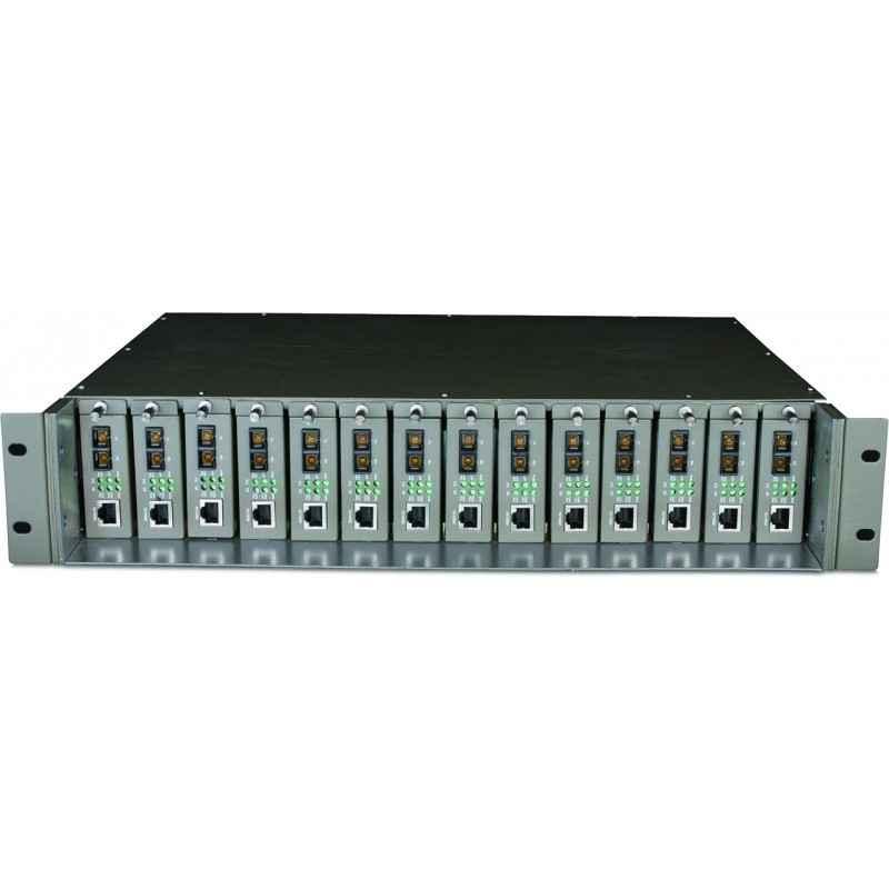 SASIU RACKABIL TP-LINK 14-sloturi media convertor fara management- rack 19-inch- suport sursa de alimentare redundanta- o sursa