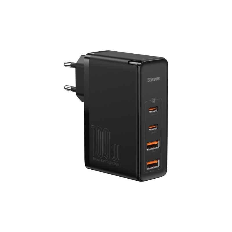 INCARCATOR retea Baseus GaN2 Pro- Quick Charge 3.0 100W- 2 x USB Type-C 5V/3A max- 2 x USB 5V/3A max- negru CCGAN2P-L01timbru ve