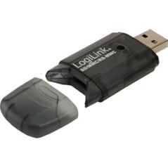 CARD READER extern LOGILINK- interfata USB 2.0- citeste/scrie: SD- MMC- RS-MMC, plastic- negru-transparent CR0007timbru verde 0.