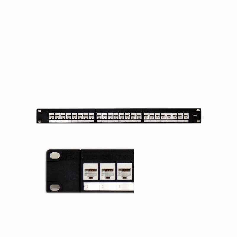Patch Panel 24 porturi, Categ 5e, standard de sertizare KRONE, Ecranat