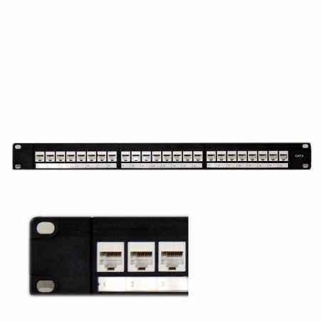 Patch Panel 24 porturi, Categ 5e, standard de sertizare KRONE, Ecranat