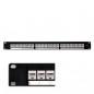 Patch Panel 24 porturi, Categ 5e, standard de sertizare KRONE, Ecranat